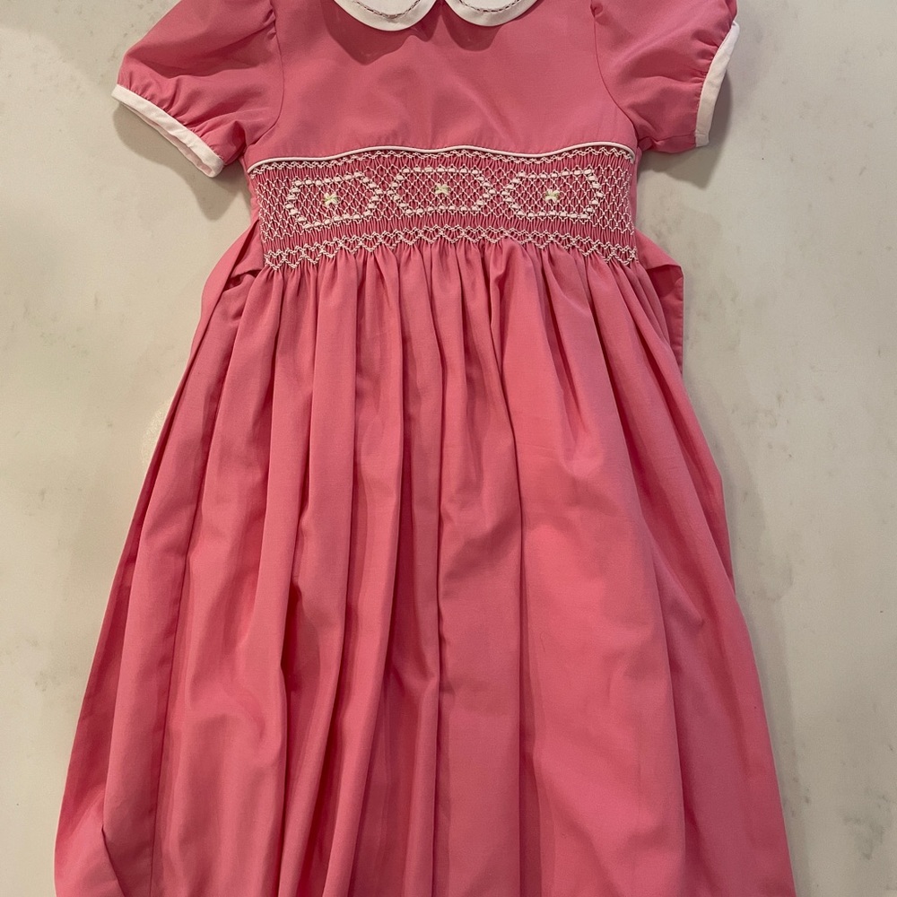 Pink Smocked Kids Dress